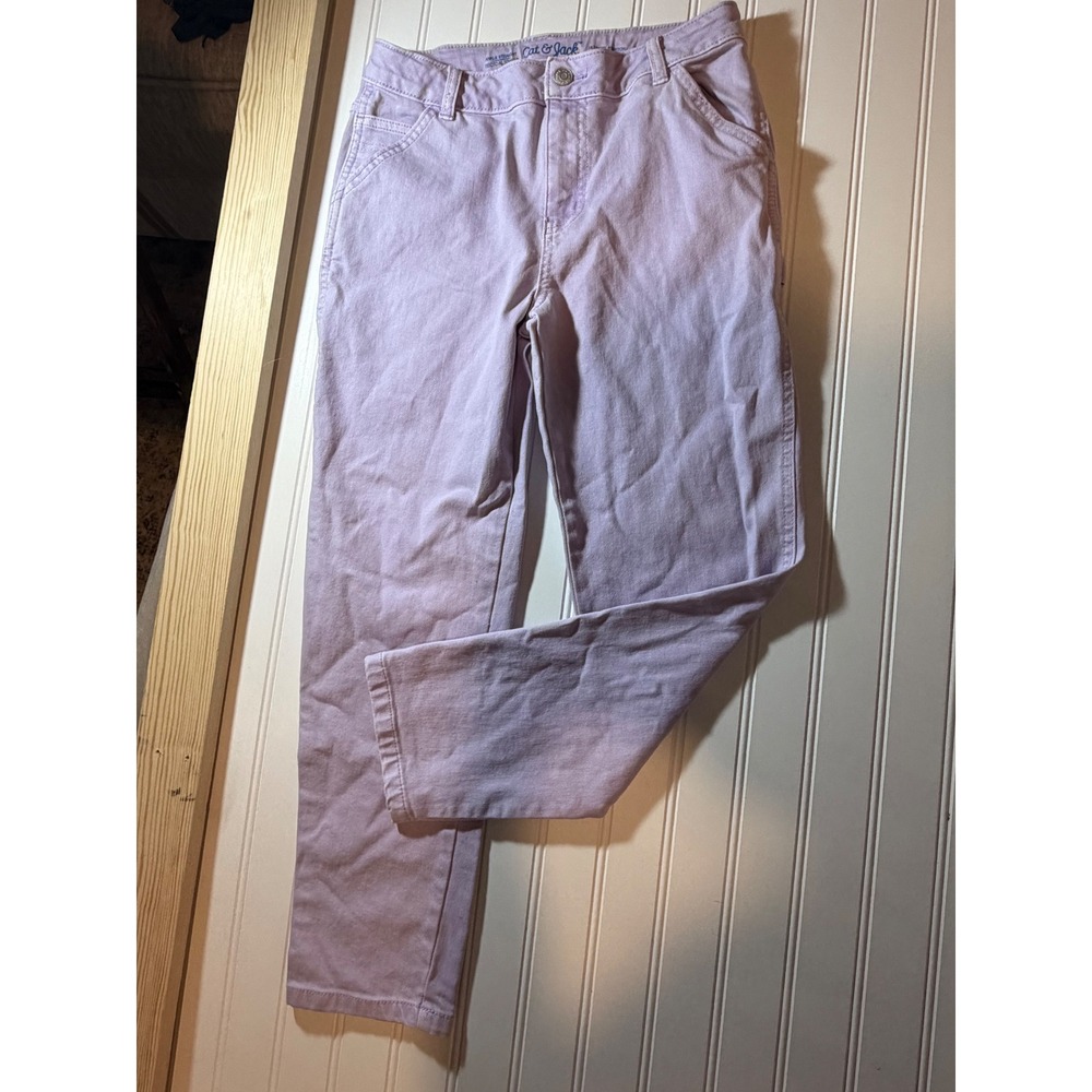 Cat & Jack Girls Ankle Straight Ultimate Stretch Pants Lavender Purple Size 14